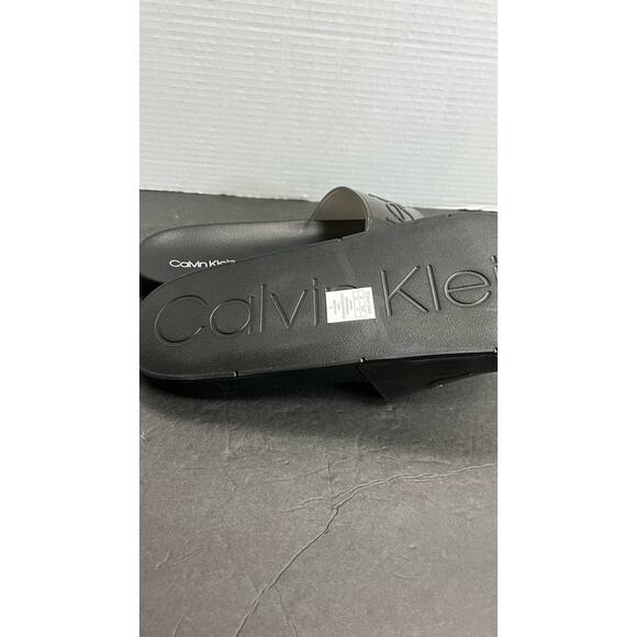 Calvin Klein Auster Black Slip-On Men Sandals Size 13M NWB - Picture 7 of 10